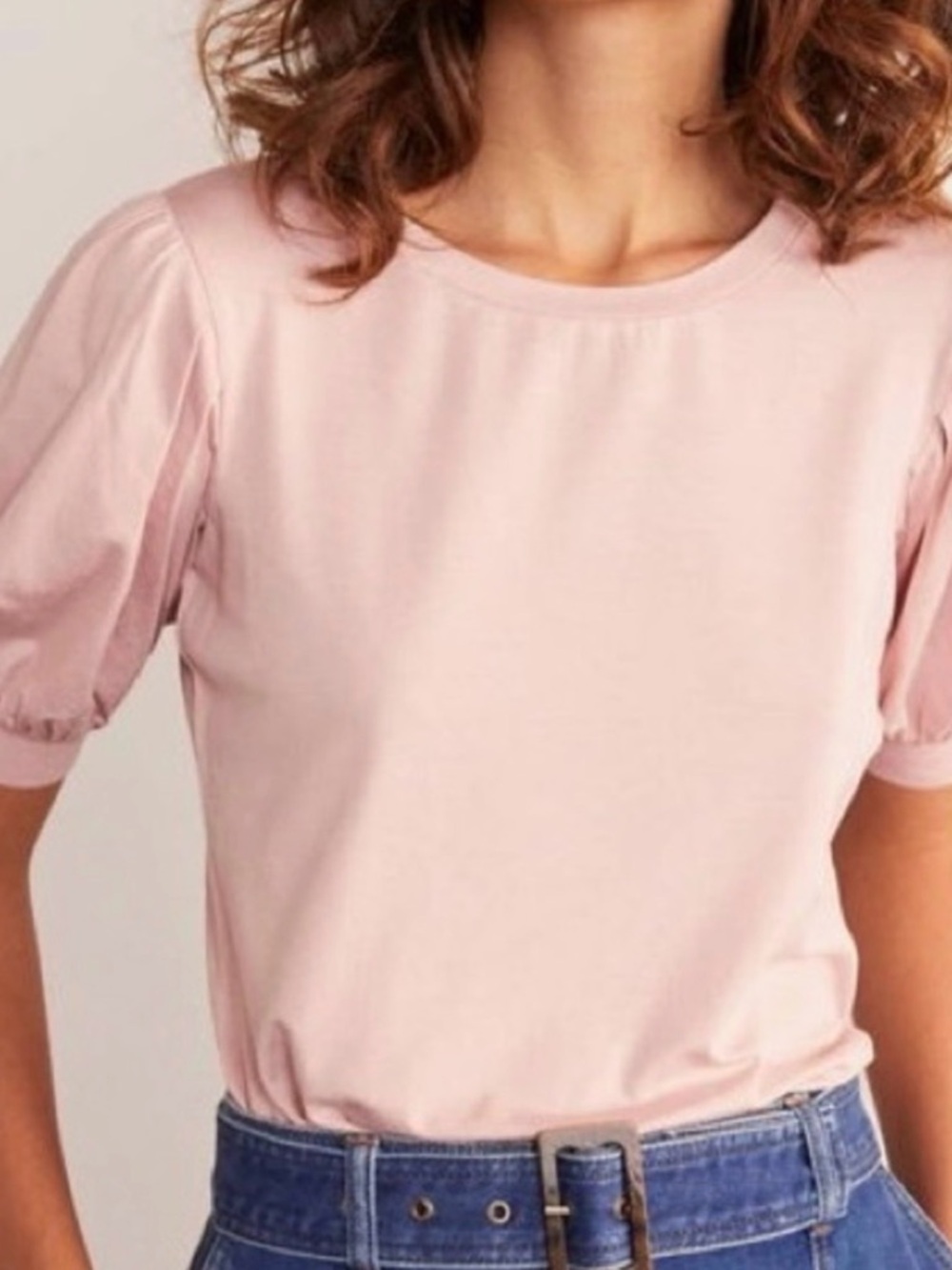 Boden Holly Women's Pink Puff Sleeve Tee US 6